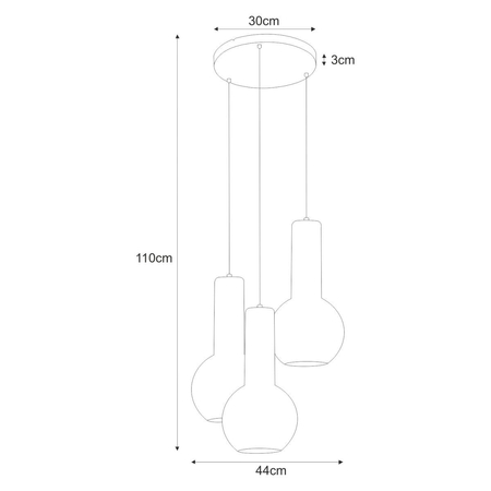 Lampa wisząca ARVI BLACK Kaja K-4522 czarny/złoty