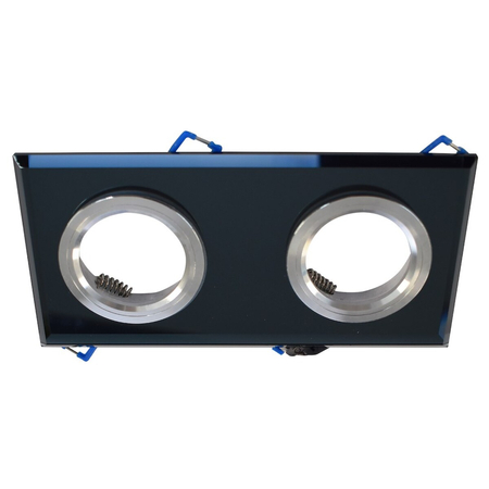 Eko-Light Oczko sufitowe szklane KWADRATOWE 2xGU10 Kolor: CZARNY EKOS926 CZARNY