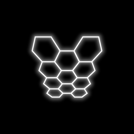 Efektowne oświetlenie LED Blaupunkt Hexagon 297 x 412 cm, konfigurowalny system LED o naturalnej barwie w kształcie plastra miodu do showroomu, galerii, salonu samochodowego, serwisu, garażu