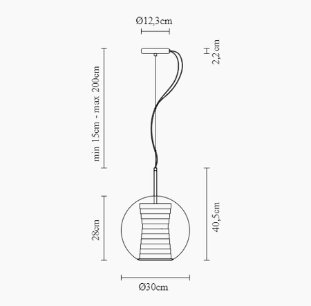 Lampa wisząca Fabbian D57A5341 Beluga Royal Ø30 Bronzo-LED