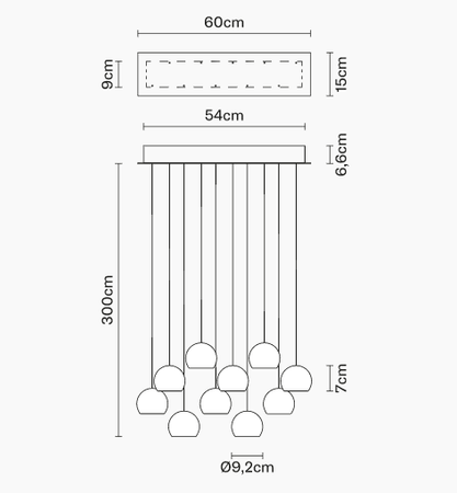 Lampa wisząca Fabbian F32A2800 Multispot Beluga-Rosone 600x150 10L.