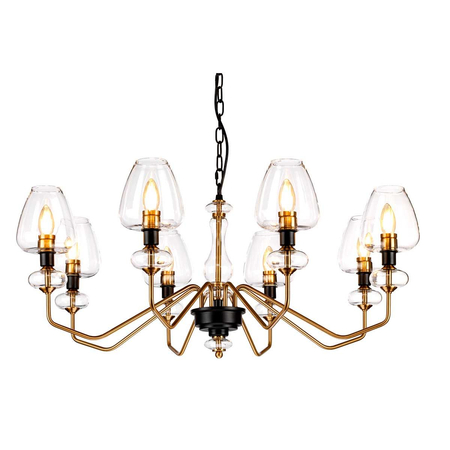 Żyrandol Elstead Lighting Armand czarny/mosiądz DL-ARMAND8-AB