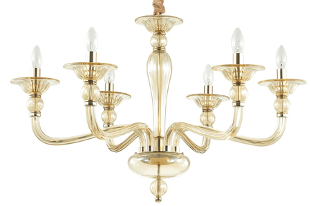 Żyrandol Ideal Lux 159942 Danieli SP6 Ambra