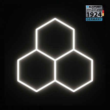 Lampa LED Hexagon Blaupunkt 144W geometryczny panel sufitowy led 4000K CRI90 w kształcie plastra miodu