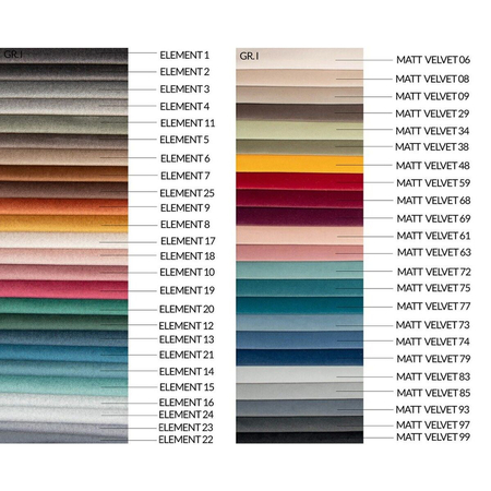 Narożnik NONA L z funkcją spania - I grupa tkanin