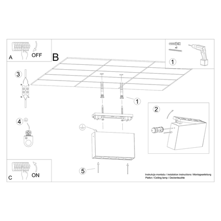 Sollux Lighting Plafon SOLE czarny LED SL.1212