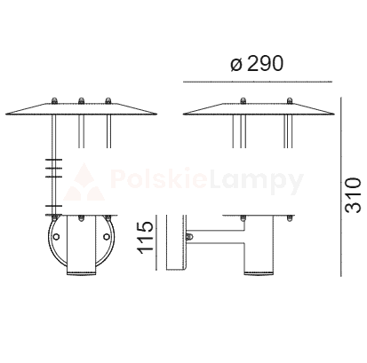 STOCKHOLM 280 BLACK E27 LED 9W