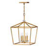 Lampa wisząca / Półplafon Stinson - 4 źródła światła - Postarzany mosiądz Quintiesse QN-STINSON-4P-L-DBR