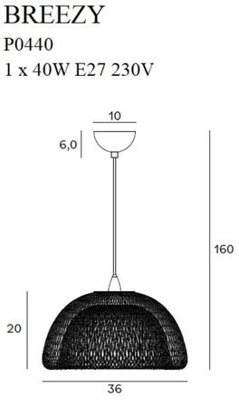 Lampa wisząca Maxlight BREEZY P0440 czarny/złoty