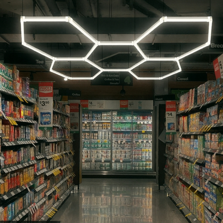 Lampa LED Hexagon Blaupunkt 79W geometryczny panel sufitowy led 4000K CRI90 w kształcie plastra miodu