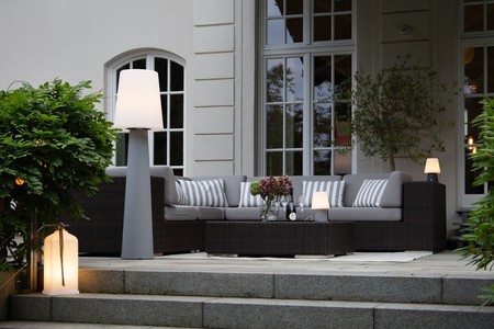 Lampa stojąca No.1 zewnętrzna ogrodowa 2700K Biała ciepła 160cm, szary 32569W