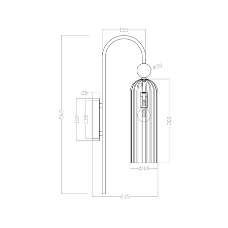 Kinkiet Piega 1xE14 smoked LP-939/1W