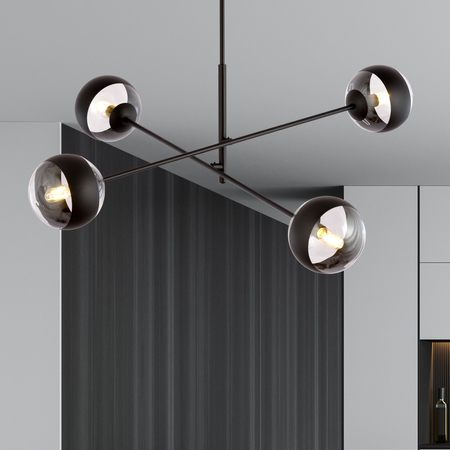 Lampa wisząca LINEAR 4 BLACK/STRIPE Emibig 1168/4 czarny