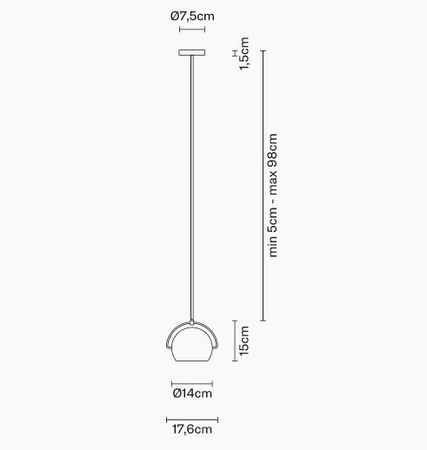 Lampa wisząca Fabbian D57A0715 Beluga Steel D140 Ø14cm Cromoto