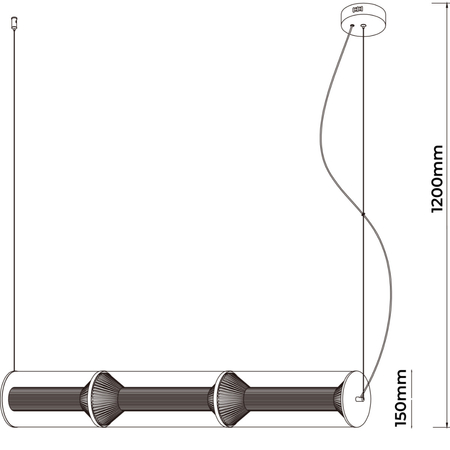 Light Prestige Lampa wisząca Aeris 3 linia transparent LED CCT LP-2137/3L TR