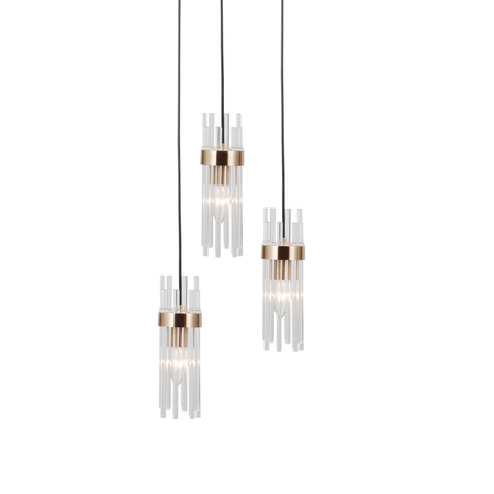 Lampa wisząca Italux Taraso PND-40760-3-BK-HBR Czarny mat, złoty