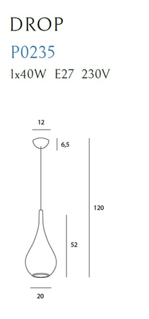 Lampa wisząca Maxlight DROP P0235 biały