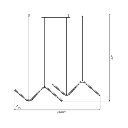 Milagro Lampa wisząca VERTE 22W LED ML1179 CZARNY