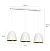 Lampa wisząca LENOX 3 WHITE / GOLD Emibig 411/3 biały/złoty