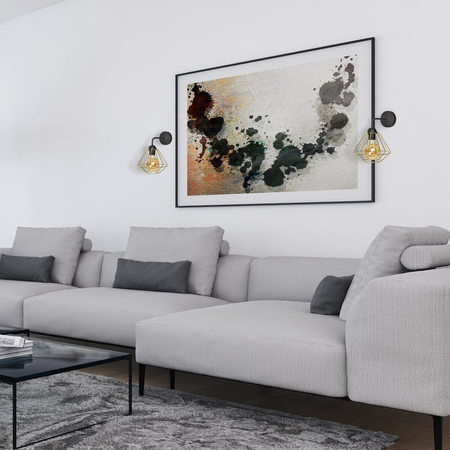 Milagro Kinkiet LUPO BLACK/GOLD 1xE27 MLP6269 CZARNY / ZŁOTY