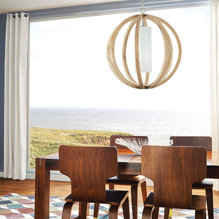 Lampa wisząca Elstead Lighting Allier drewniany FE-ALLIER-P-L-LW