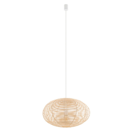 Lampa wisząca Nowodvorski RATTAN M 11154 Naturalne drewno Biały