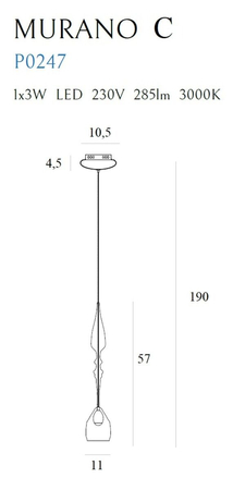 Lampa wisząca Maxlight MURANO P0247 chrom