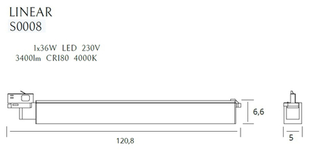 Lampa szynowa Maxlight LINEAR36W S0008 czarny/chrom