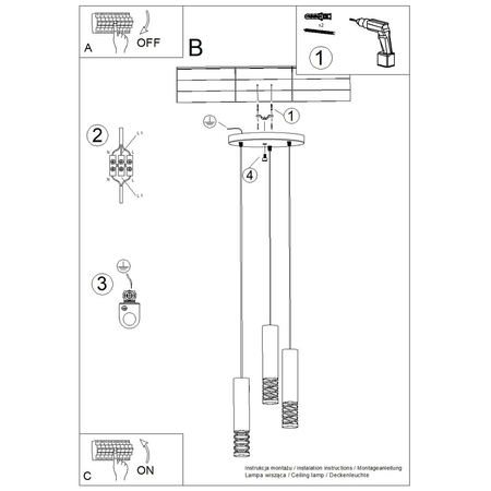 Sollux Lighting Lampa wisząca LAMI 3P biały SL.1689