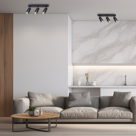 Milagro FLOWER BLACK GOLD SPOT 3xGU10 ML0266 CZARNY + ZŁOTY