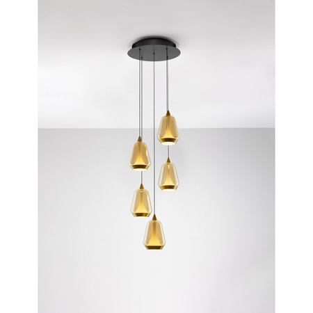 Lampa wisząca Luces Exclusivas RORIZNO LE45114 czarny, złoty i odcienie złota