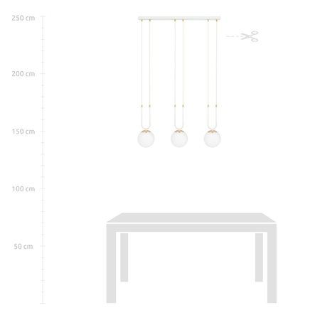 Lampa wisząca GLAM 3 WHITE/OPAL Emibig 1115/3 biały