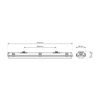 Eko-Light Oprawa Hermetyczna 2x120cm pod świetlówkę LED EKH9833 Szary