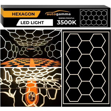 Modułowy system oświetleniowy autogamma HEXAGON LED 243 x 483 cm 3500K aluminium