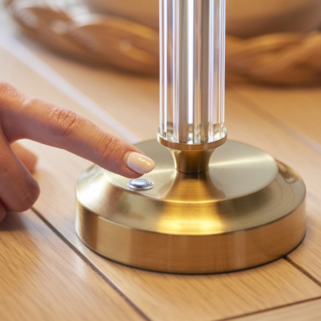 Lampa stołowa Endon Lighting Morton Rechargeable 110463 mosiądz