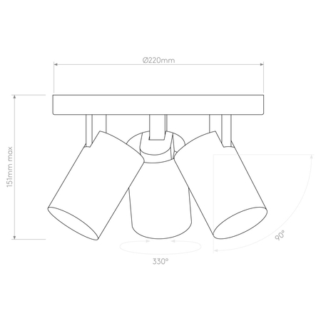 Spot Astro Aqua Triple Round 1393002 Matowy Biały