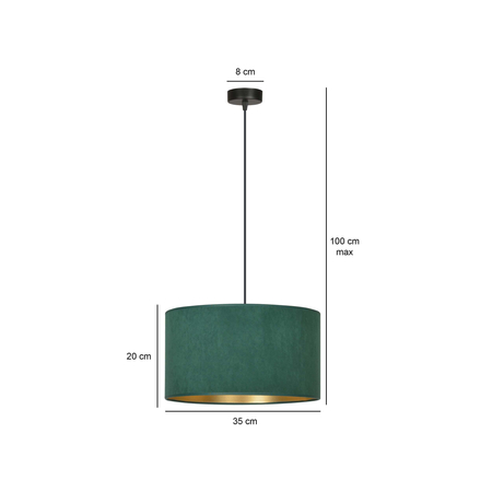 Lampa wisząca HILDE 1 BL GREEN Emibig 1051/1 zielony