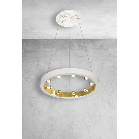 Milagro Lampa Wisząca CASSIOPEIA 9xE14 MZ5035 Biel / Złoto