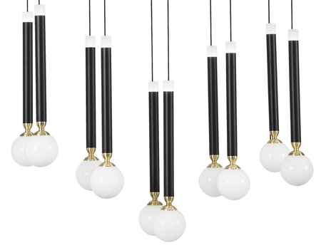 Lampa wisząca Luces Exclusivas UNION LE41812 czarny/mosiądz