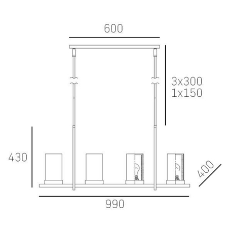 Cosmo Light Lampa wisząca MIAMI P08018CH