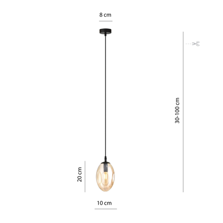 Lampa wisząca ASTRAL 1 Emibig 1267/1 czarny/złoty