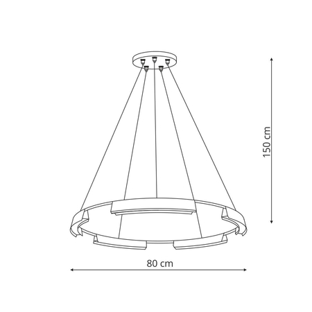 Light Prestige Lampa wisząca Tura 80 cm czarna LED CCT LP-9786/1P 80cm BK