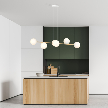 Lampa wisząca GRAVITY 6 Emibig 1242/6 biały/złoty