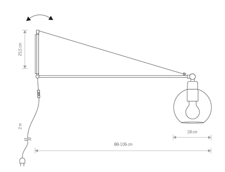 Lampa ścienna Nowodvorski Crane-9374