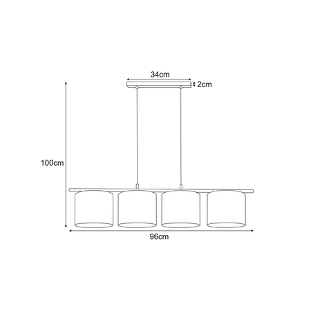 Lampa wisząca NICEA Kaja K-5203 czarny/złoty