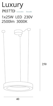 Lampa wisząca Maxlight LUXURY P0377D złoty