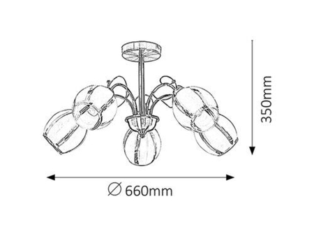 Lampa sufitowa Rabalux Joel 2271 brąz