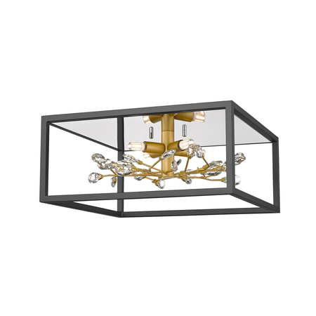 Lampa sufitowa Zuma Line C0578-04A-B5TF SPRING LAMPA SUFITOWA CZARNO-ZŁOTA/BLACK-GOLD