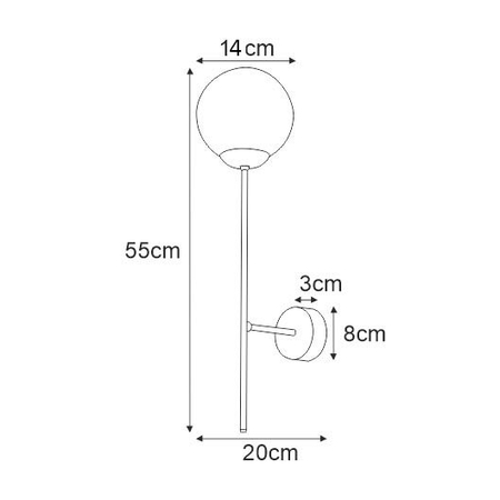 Kinkiet ISLA Kaja K-4916 biały/czarny