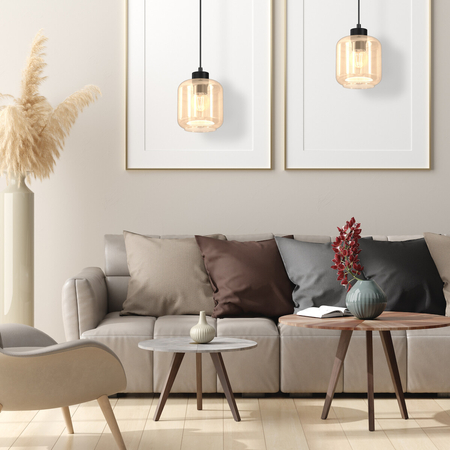 Milagro Lampa wisząca SOMBRA AMBER 1xE27 MLP8370 CZARNY